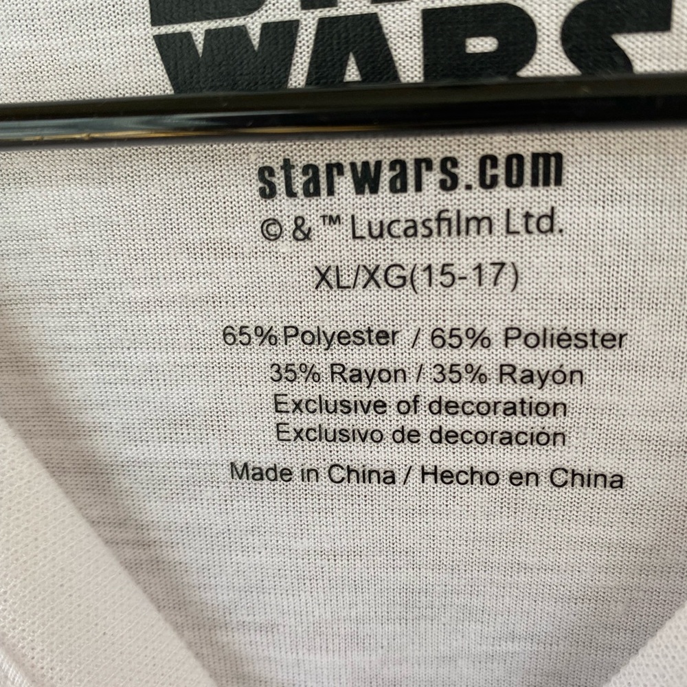 Star Wars White XL Teen Graphic T-shirt - Picture 4 of 4